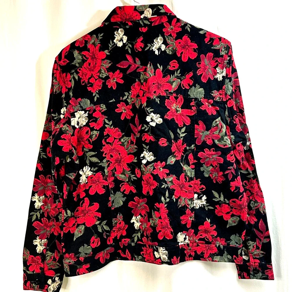 Christopher‎ & Banks Floral Cropped Jacket Size M